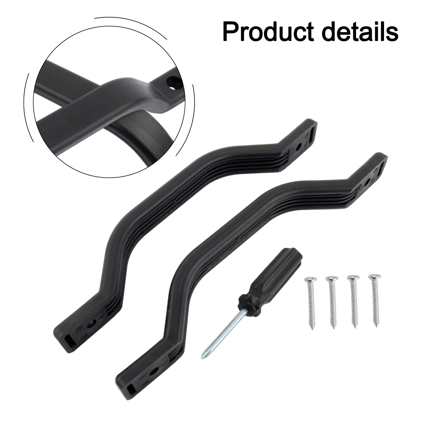 HDPE Door Handle Black Grab Handle Outdoor Camping Comfortable Grip Easy Installation Enhanced Mobility Support
