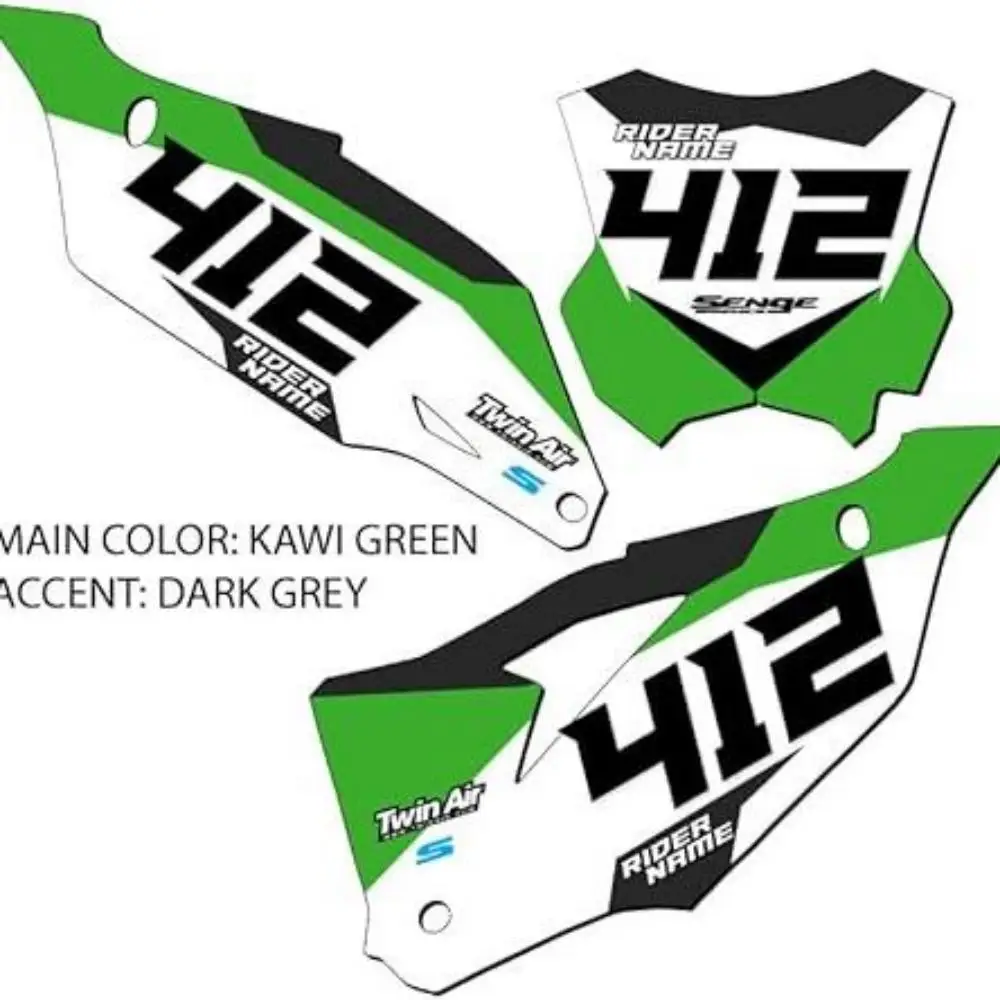 2021-2023 KX 250 X SG63 Custom MX Number Plates Senge Graphics Kit Compatible with Kawasaki