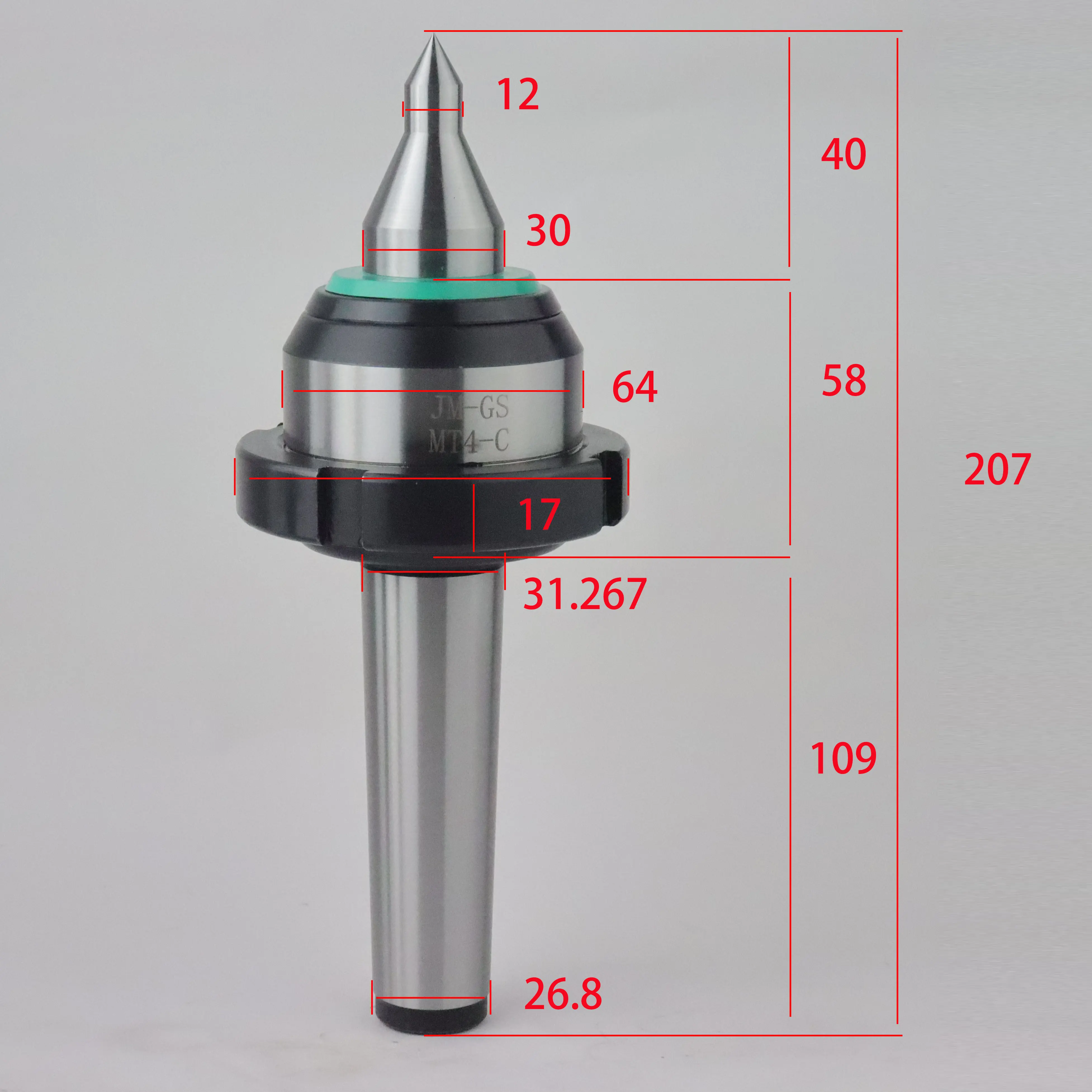 

Mo's MT4 No. 5 high-speed rotary center with nut and bolt, hydraulic tailstock, self-retracting live center, CNC lathe