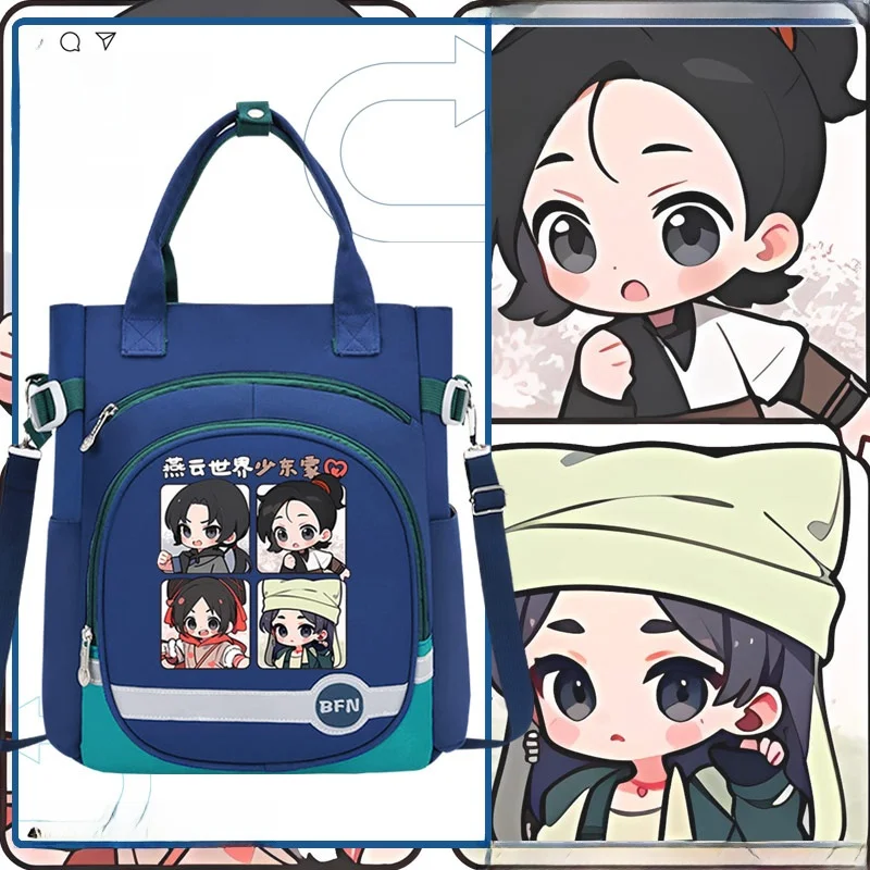 حقيبة ظهر مدرسية كبيرة السعة للطلاب، حقيبة يد بحزام كتف واحد، حقيبة ظهر ناعمة للشباب بسحاب، للاستخدام اليومي بشكل مربع #4