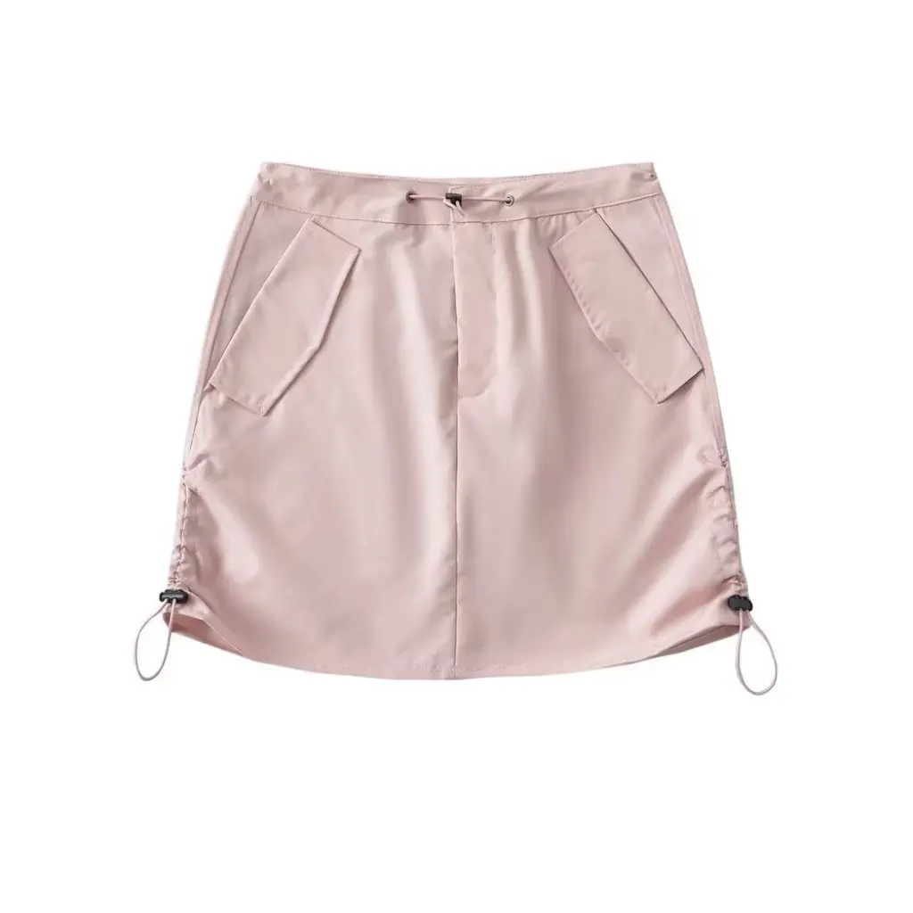 

YPFF High Waist Drawstring Skirt for Women Quick-Drying Anti-Exposure Sheath Workwear Summer New Hot Girl Trendy Clothing