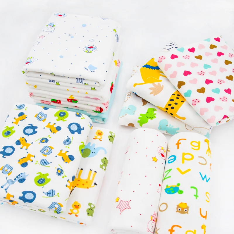 Printed Cotton Knitting Fabric Stretchy Cartoon Jersey Cloth For DIY Sewing Uphostery Baby Clothing Tissue 50*190cm