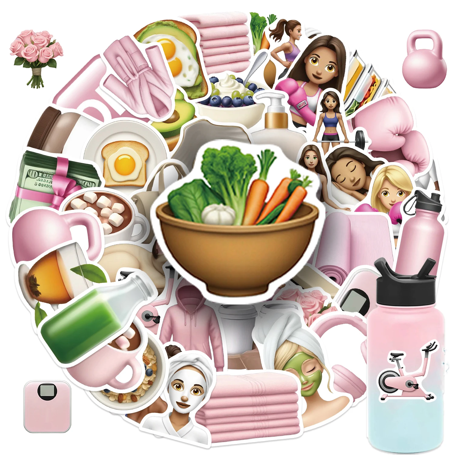 50Pcs Gym Girl Stic…