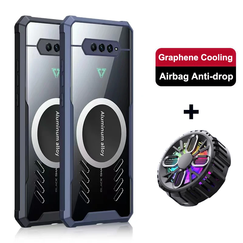 Para Black Shark 4 Pro funda con orificio de ventilación de grafeno Black Shark 5 Pro disipación de calor transpirable + radiador Black Shark 4S 5 RS 5RS