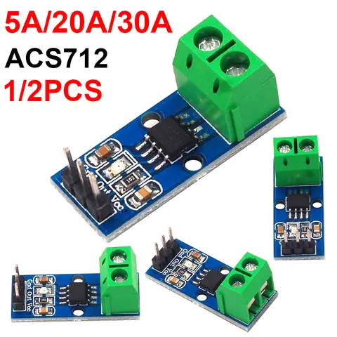 ACS712 Current Sensor Module Detector 5A/20A/30A Range Hall Effect Current Sensor Module with ACS712ELC-05B Current Sensor Chip