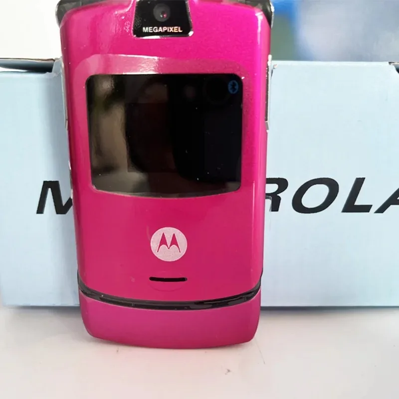 Imagem -02 - Motorola-original Desbloqueado Flip Bluetooth Phone Custo-benefício Motorola Razr v3 Dual Display Chamada Rápida Avançada Gsm 850 900 1800 1900