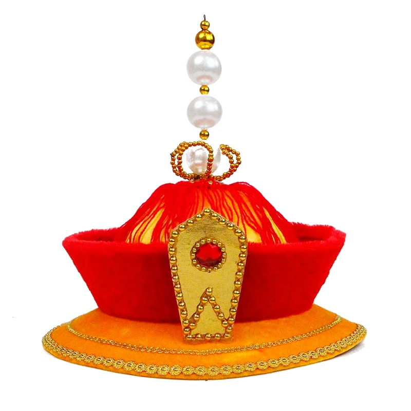 Ancient Chinese Qing Dynasty Emperor Queen Hat Crown Stage Performance Accessories Men's Qianlong Hat Ancient Costume Cap