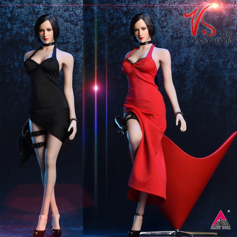 

Vstoys 18XG14 1/6 Scale Ada Wong Evening Dress Hanging Neck Long Skirt Clothes Model Fit 12'' Female Soldier Action Figure Body