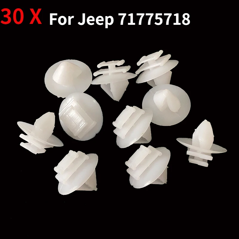 30Pcs Front Wheel Arch Flare & Trim Moulding Clips For Jeep Renegade Trim Moulding Clips 71775718 Plastic Fastener Clips