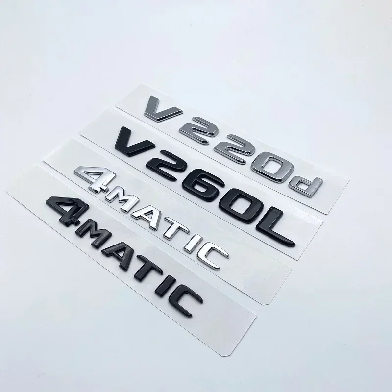 3D Letters V260L V220d V250d V300d NIGHT EDITION Emblem for Mercedes Benz V W447 Car Fender Badge Trunk Nameplate Logo Sticker