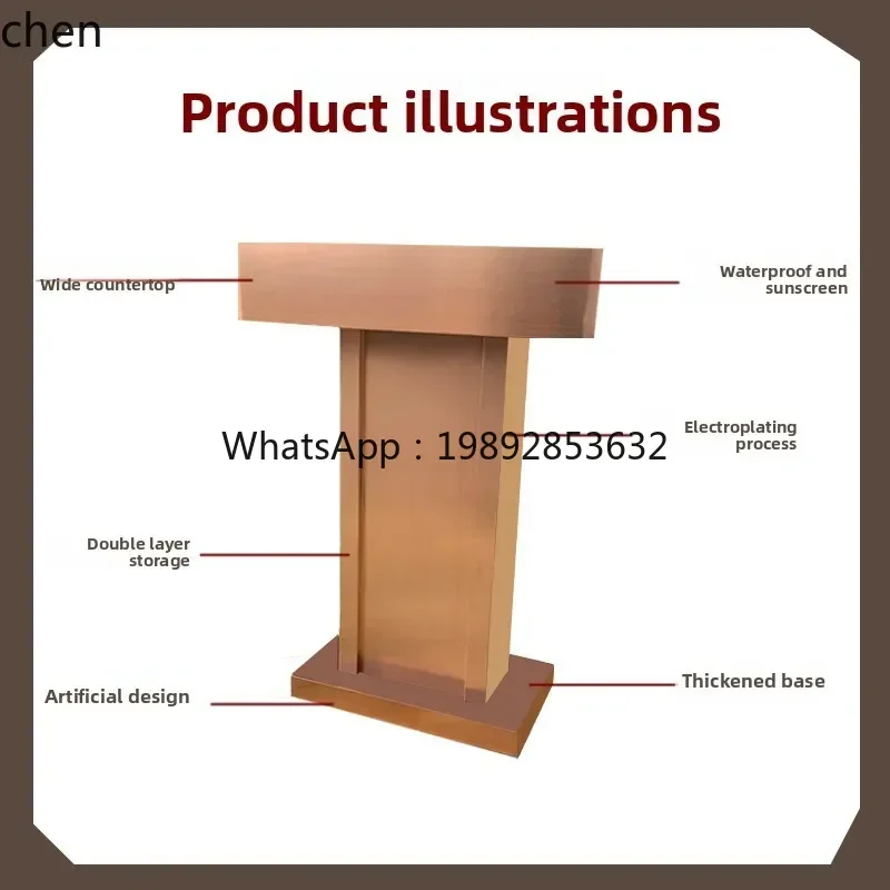 LYY  Stainless Steel Painted Property Service Small Table Registration Reception Host Speech Podium