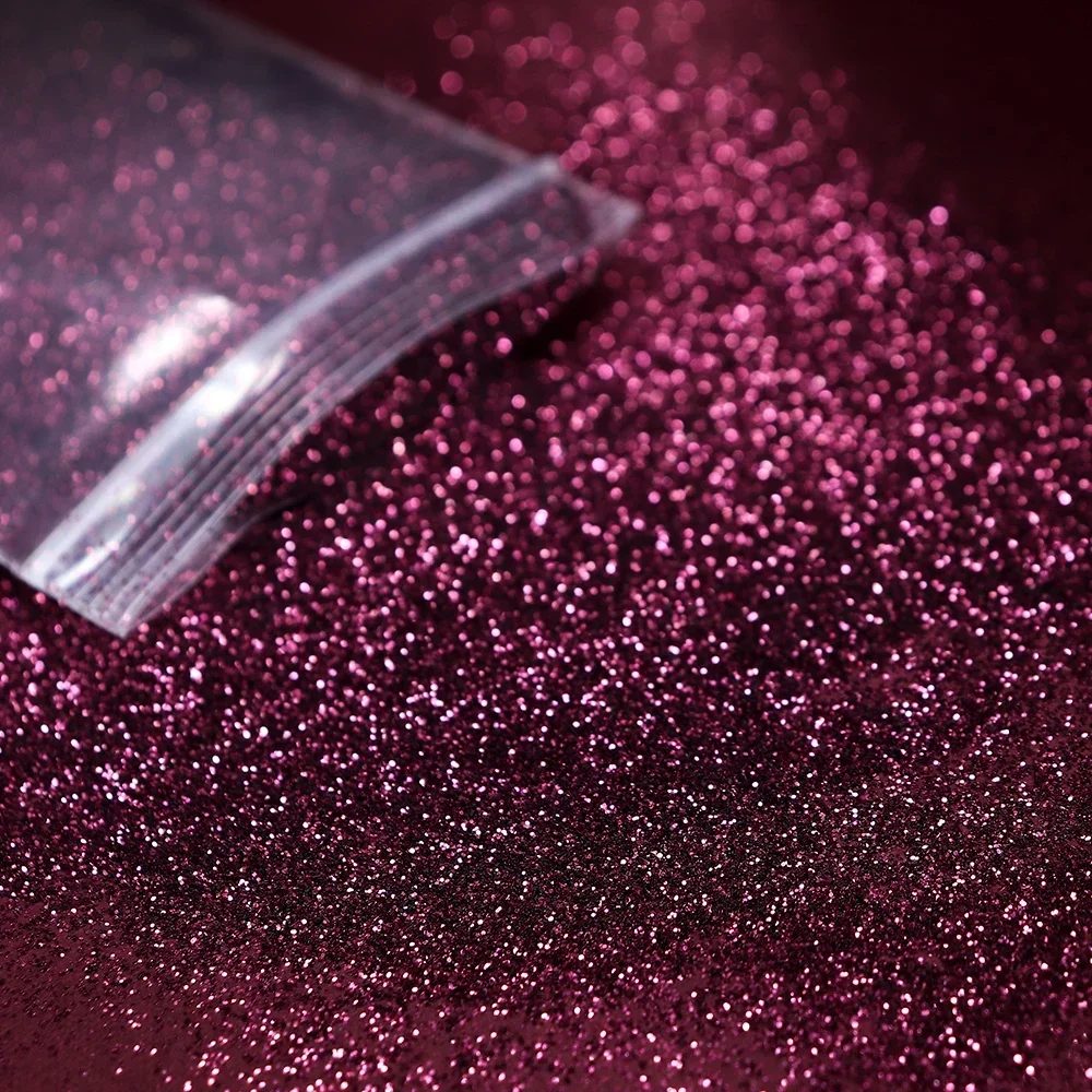 Pó de glitter para nail art, cor pura, fino, roxo, brilhante, cromo, pigmento, acessórios, outono e inverno, 10g, 0,2mm