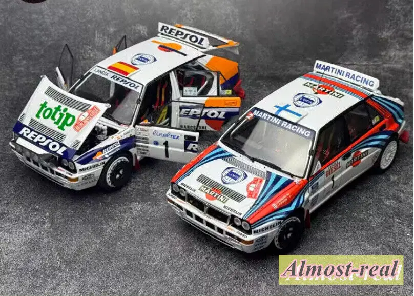 

Модель автомобиля Kyosho в масштабе 1:18 для Lancia Delta HF #1 из сплава металла, литая, подарки, белые украшения, игрушки для мальчиков, подарки на день рождения, хобби, дисплей