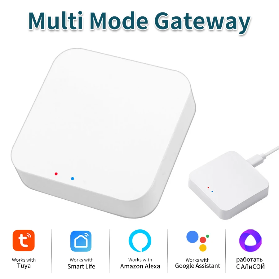 

Многорежимный шлюз Tuya BLE Zigbee Wireless Hub Приложение Smart Life Дистанционный модуль автоматизации умного дома работает с Alexa Google Home