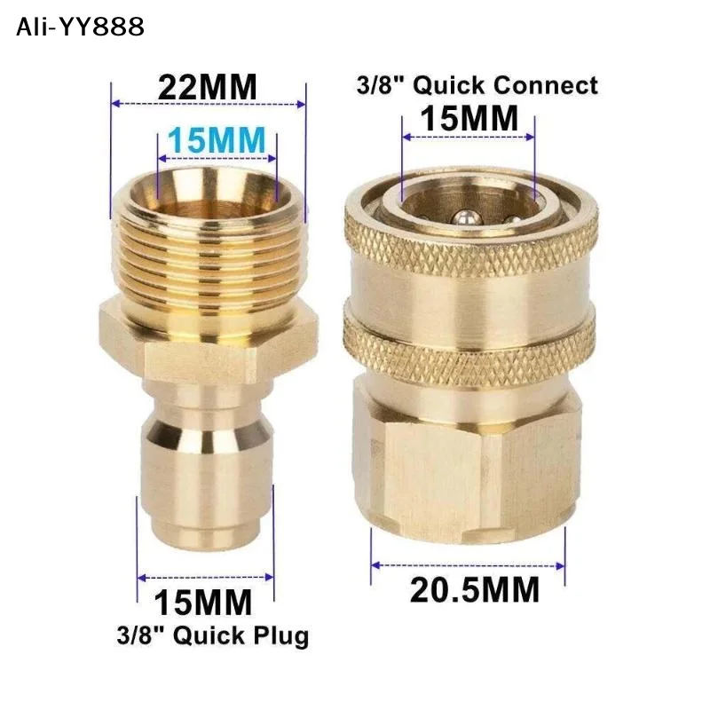 【Ay】Copper Pump Fitting For High-pressure Water Jet Machine - Brass Connector - Copper Water Fitting (22mm*15mm)