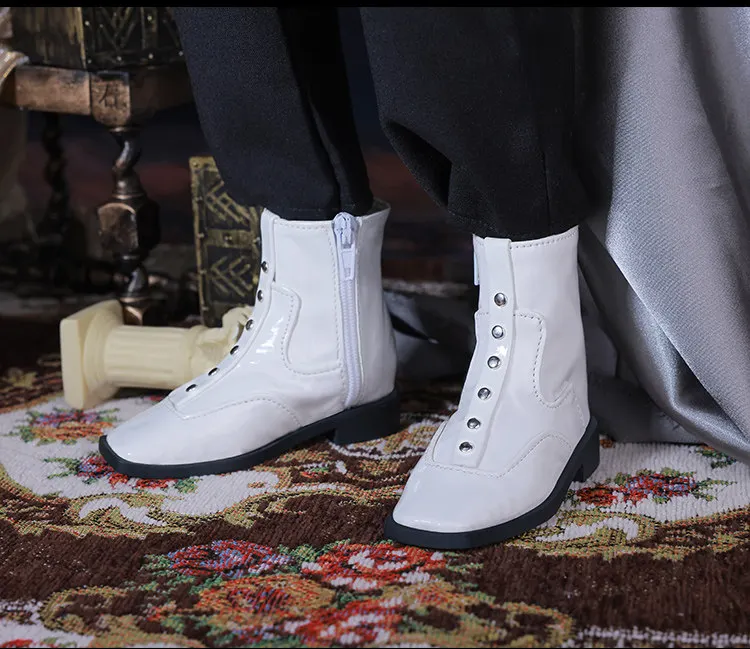D09-P948 children handmade toy 1/3 SD16 SDGR MSD bjd/sd Doll shoes red white Classic leather high boots 1pair
