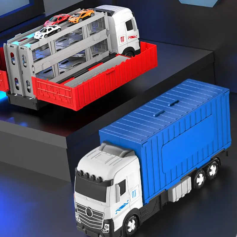 

Transformable Truck For Kids Toddler Foldable Car With Race Tracks Educational Interactive toy For Indoor Outdoor Beach sandbox