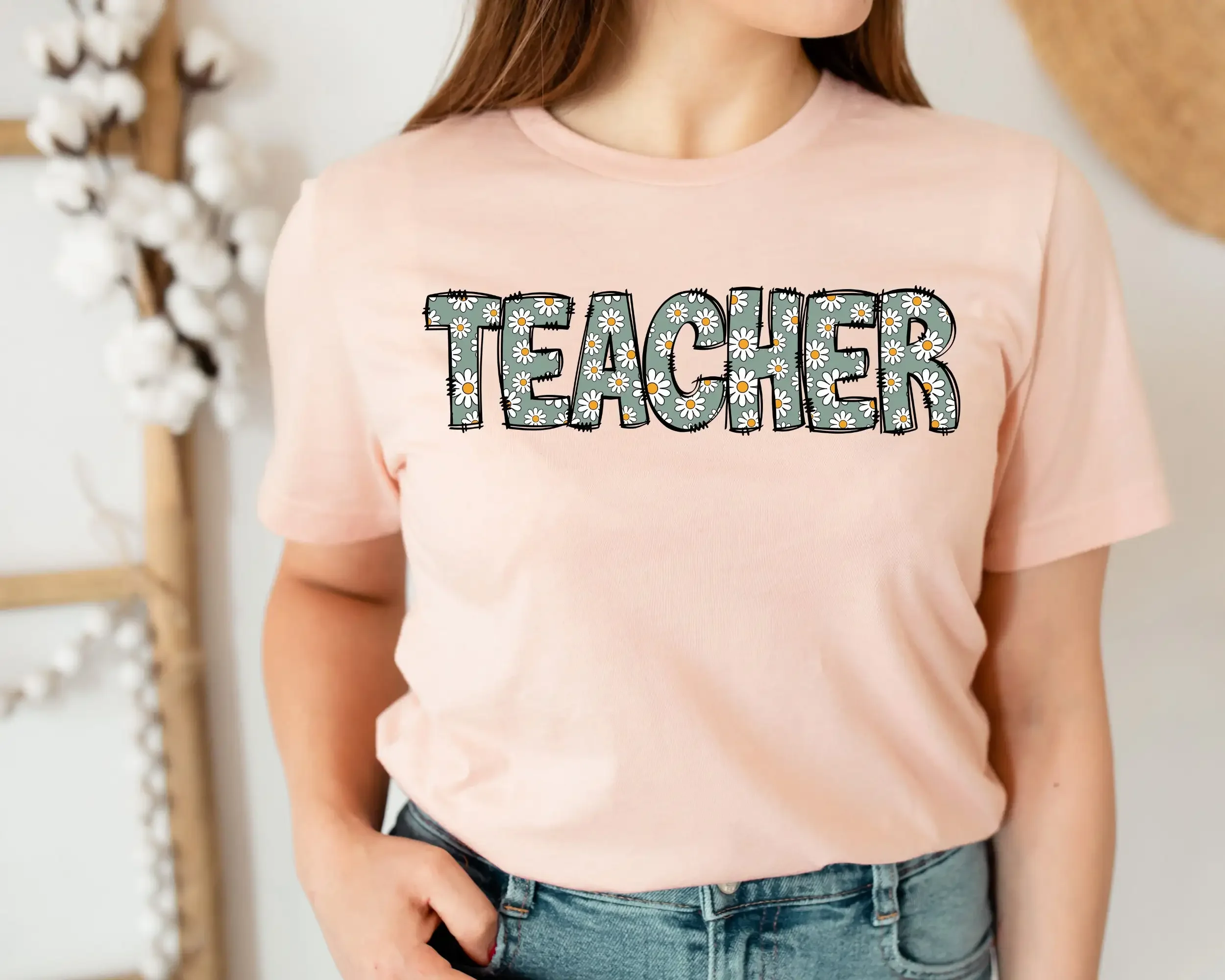 Wildflower Teacher T Shirt Daisy Personalized For Cute Groovy Teach