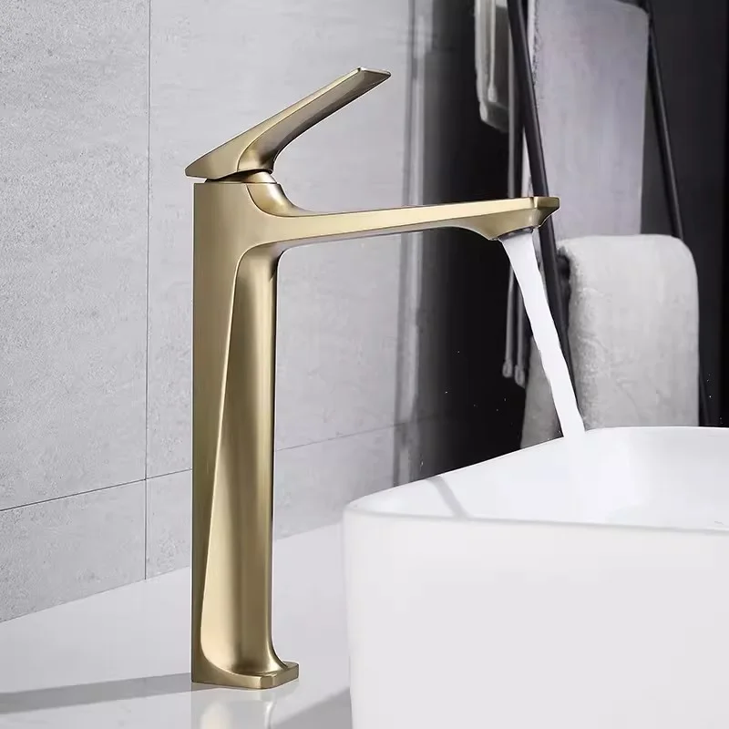 

Brushed Gold Basin Mixer,Chrome Brass Hot & Cold Sink Faucet,Single Handle Carved Head Washbasin Tap,Deck Mounted,Gun Grey,Black