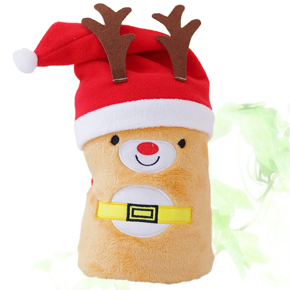 

Creative Christmas Cartoon Deer Hat and Flannel Blanket Set Super Fluffy Plush Kids Pet Hat Blanket Bed Couch Cover Blanket - 80