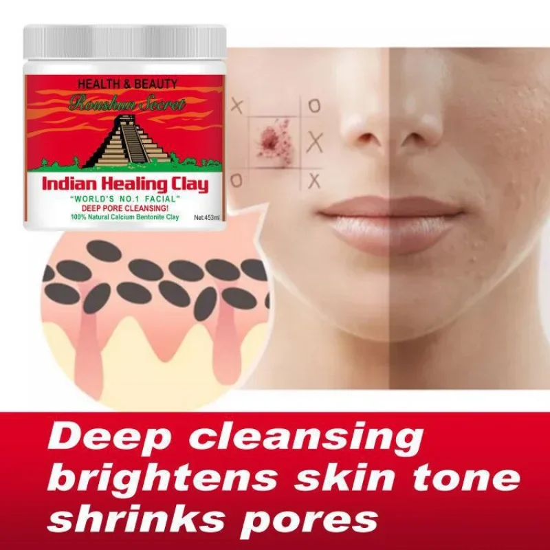 

Indian Healing Clay Deep Pore Cleansing Facial & Body Mask Original 100% Natural Calcium Bentonite Clay