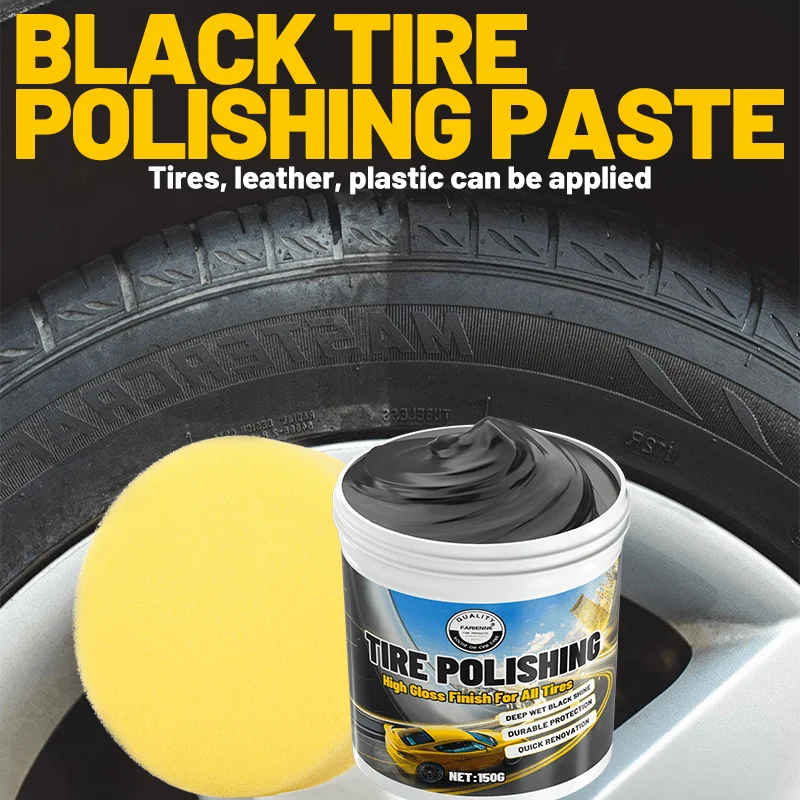 Car Tire Black Polishing Wax,Black Interior Renovation Wax Suitable for All Vehicle Interior Maintenance Polishing, Long-lasting