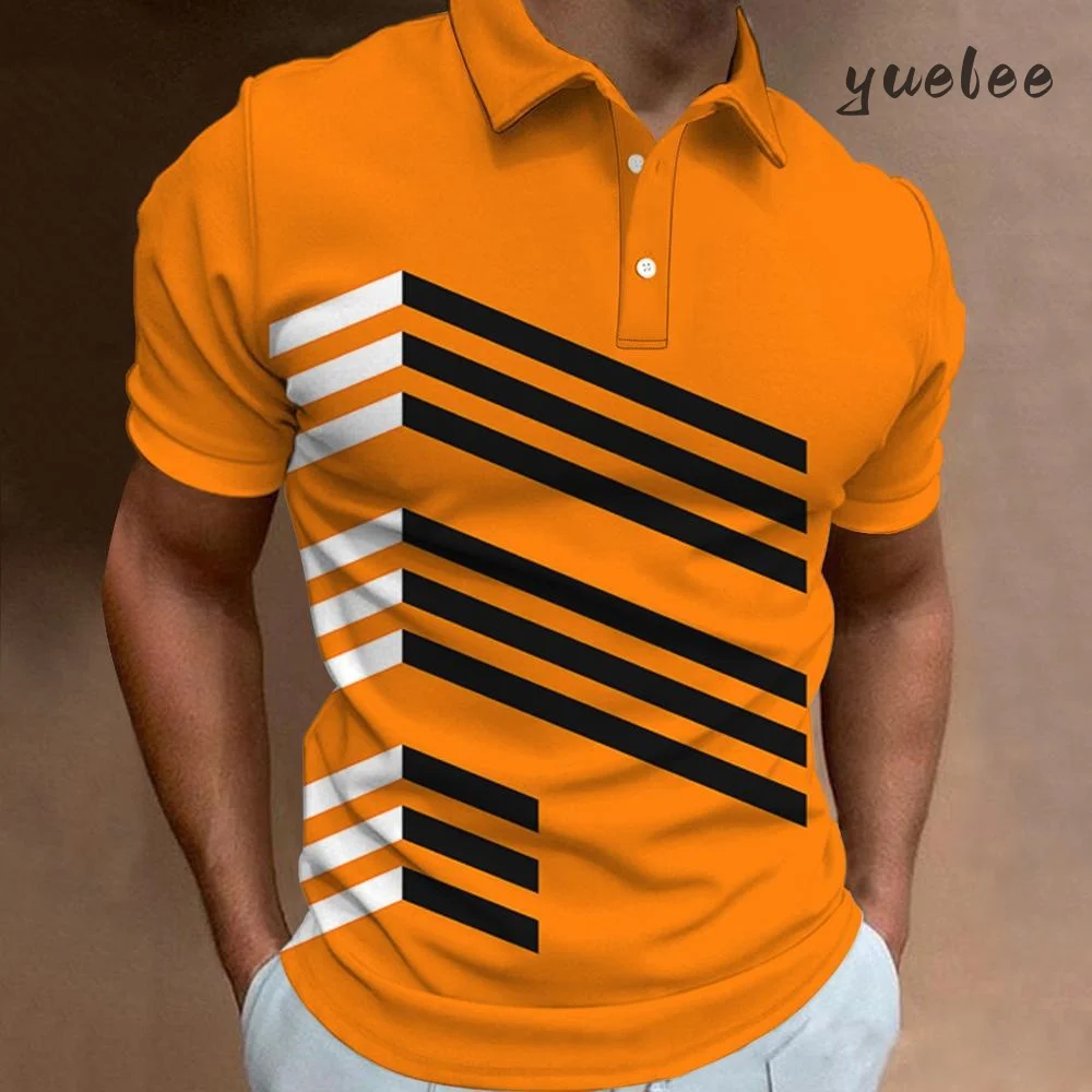 

2025 Summer Men's Polo Shirt Outdoor Breathable Men's Tops Simple Style Men's Clothing 3D Print Casual Men's Polo Short Sleeve