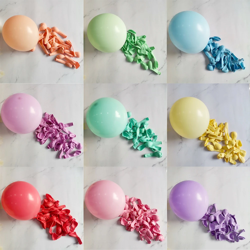

100pcs 10inch 2.2g Party Decoration Balloons Wedding Arch Balloon Wholesale Green Pink Orange Colored Macaron Latex Balloons