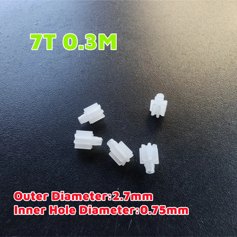 5PCS/Lot 7 Teeth 0.75mm Shaft Hole Gears Small Remote Control Helicopter Spare Parts Motor Small Gear 7T Diameter 2.7mm