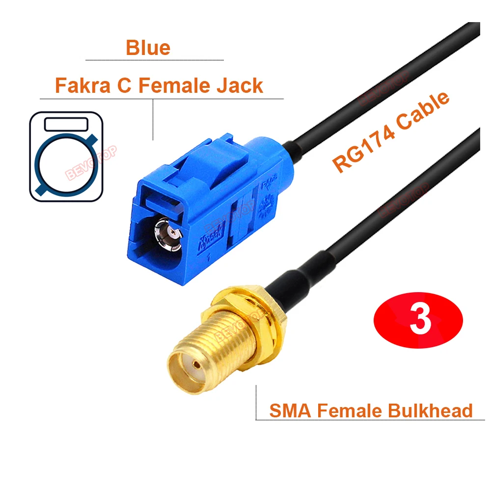 1 قطعة فقرا C إلى SMA ذكر/أنثى RG174 كابل لسيارة DVR GPS الملاحة هوائي تمديد البلوز BWVOTOP 10 سنتيمتر ~ 20 متر حسب الطلب #5