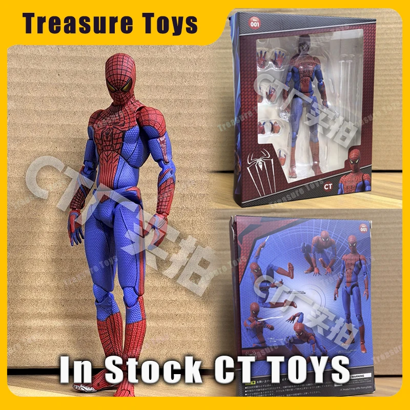 Ct Toys Spiderman Mafex 001 Peter Parker Andrew Garfield The Amazing Spider-Man Anime Action Figure Figurine Custom Toys Gifts