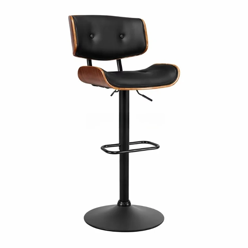 

Modern bar stools with backrests, foot pedals and height-adjustable PU cushions