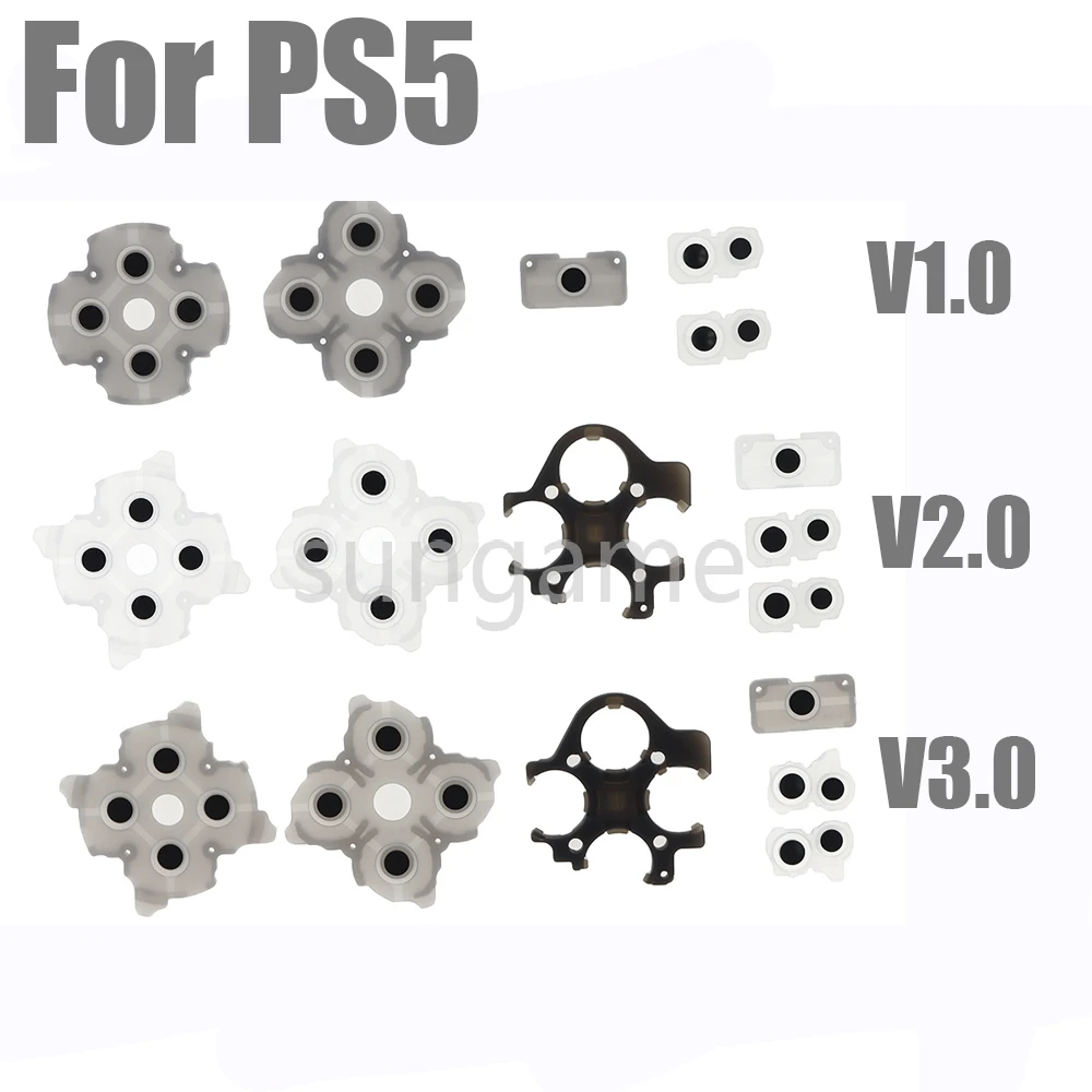 100sets Silicone Conductive Rubber Adhesive Pad Keypads Buttons D-pad Controller for PS5 V1.0 V2.0 V3.0
