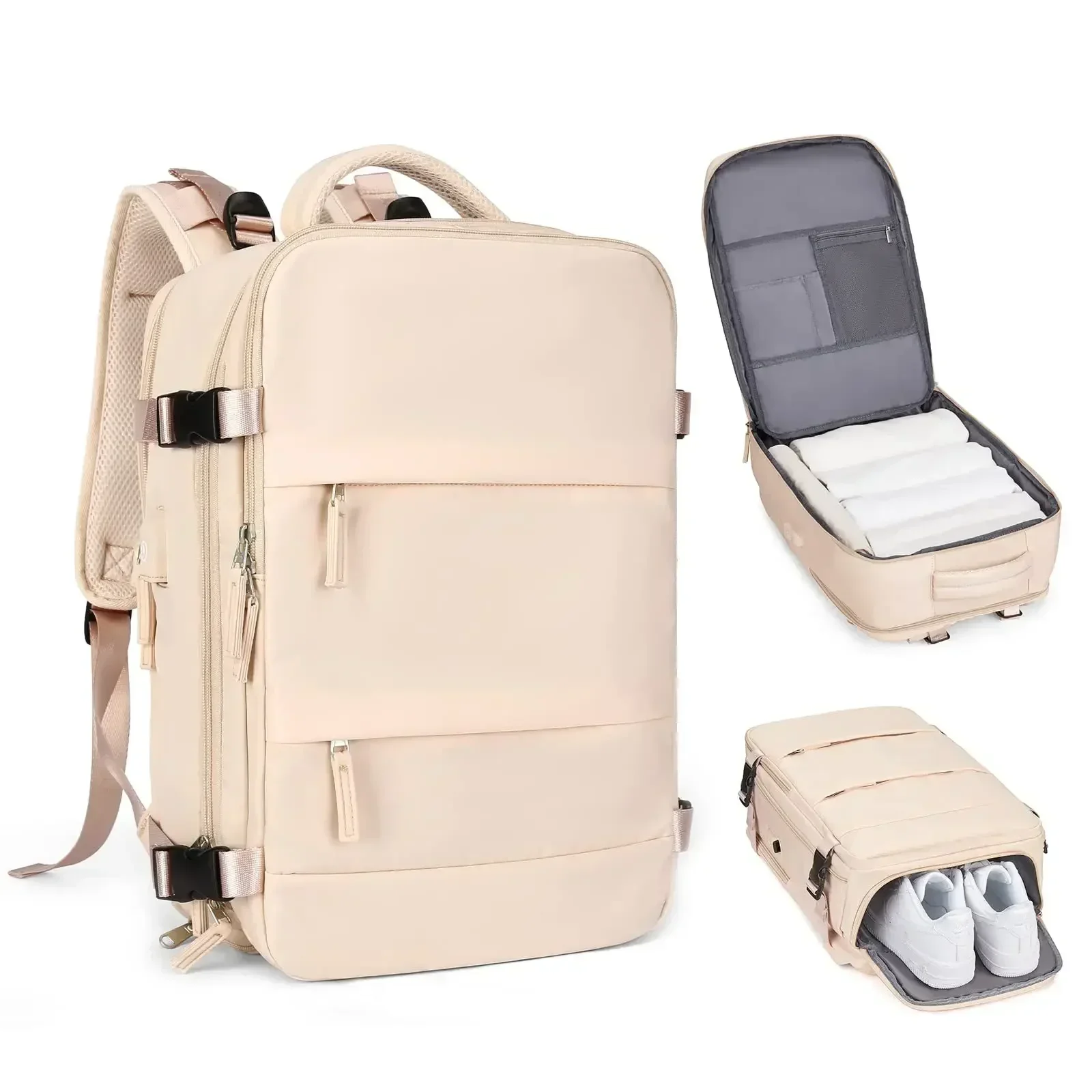 Waterproof Women's Bag Large Capacity Backpack Multifunction Travel Backpack With Shoe Storage Multilayer Luggage Bag