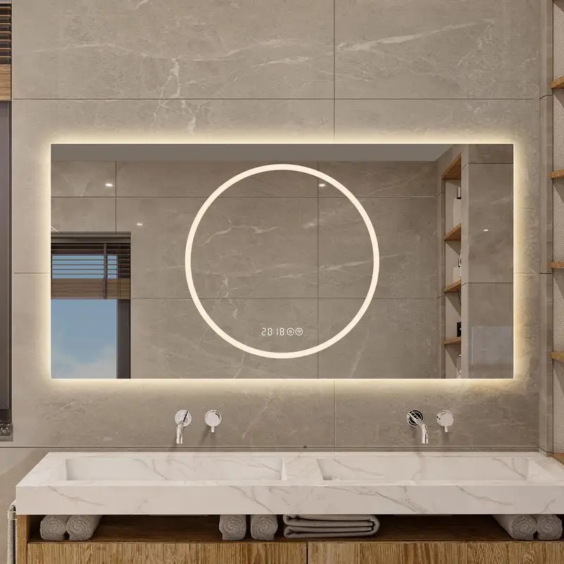 

48x24 Inch LED Bathroom Mirror with Anti-Fog, Wall-Mounted Lighted Vanity Mirror, 3 Color Options, 6-Level Dimmable, Horizontal