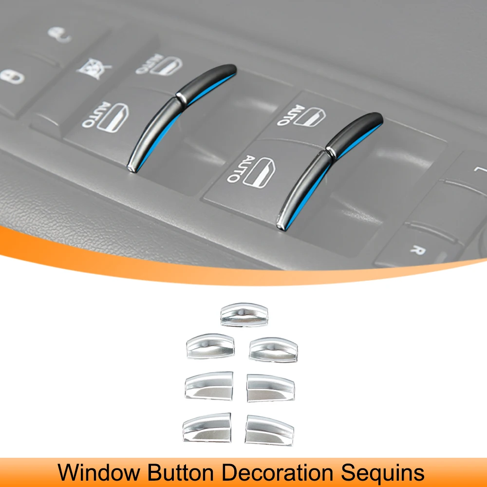 Car Window Lift Button Decoration Stickers for Jeep Grand Cherokee for Dodge Charger Chrysler 300C 2011 Up Interior Accessories