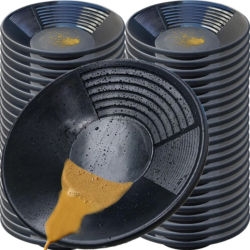 وعاء الذهب الأسود غربال السلطانية الذهب عموم أداة التعدين وعاء بلاستيكي التنقيب نهر غسل الذهب معدات التنقيب أداة الكشف عن المعادن