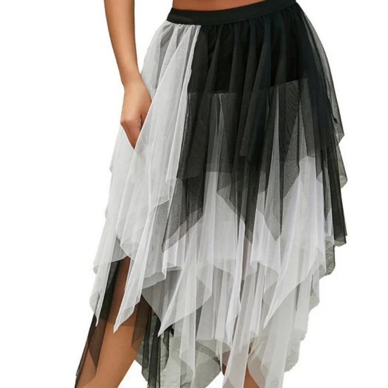 Tassel ruffle layered skirt detail