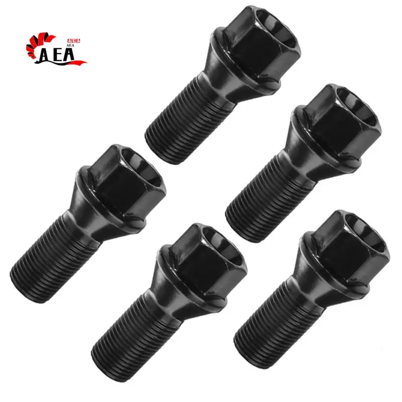 

AEA0-5Pcs M14 X 1.25 Black Wheel Locking Lug Bolt Nut Steel 36136781151 For -BMW X3 X5 E70 E71 F20 F25 X5 X6