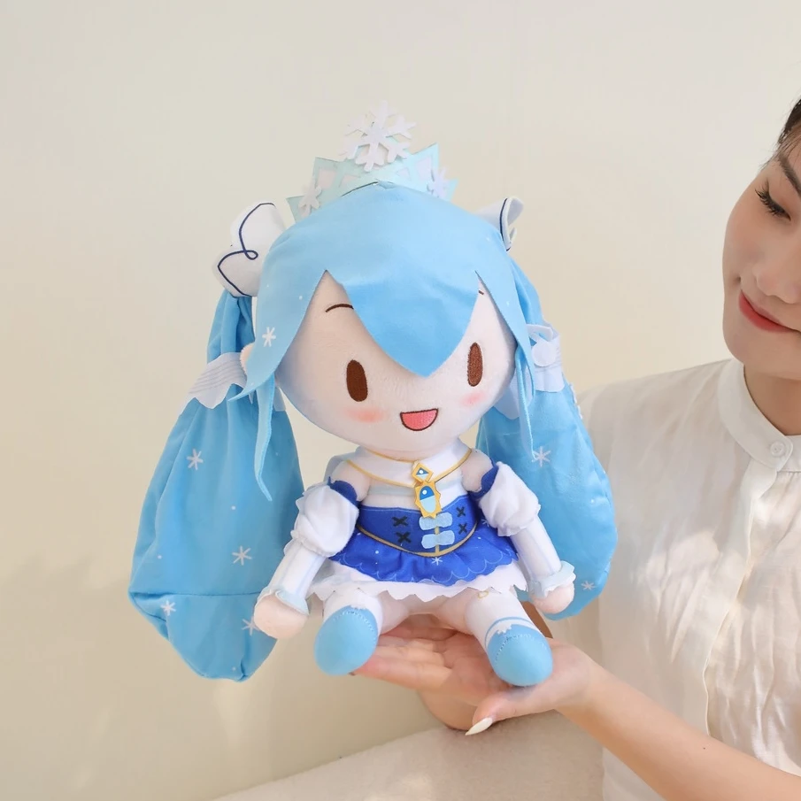 35cm Cute Preciality Hatsune Miku Snowflake Crown Plush Toy Limit Plushies Japanese Style Cute Girl Collect Doll Home Decor Gift