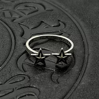 KK jewelry trendy Thai silver retro double pentagram open ring