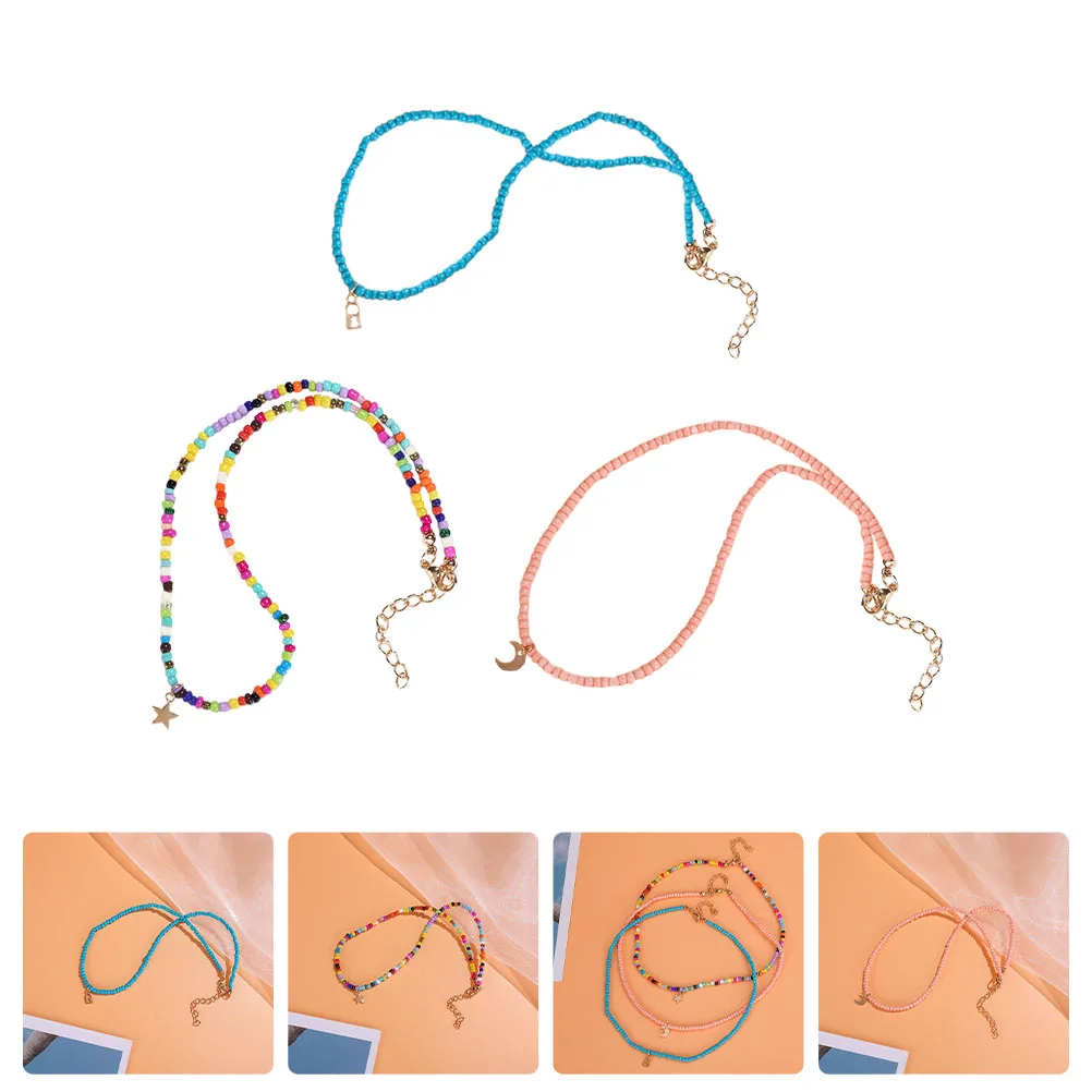 

3 Pcs Single Layer Children's Necklace Women's Plastic Stage Performance Decors