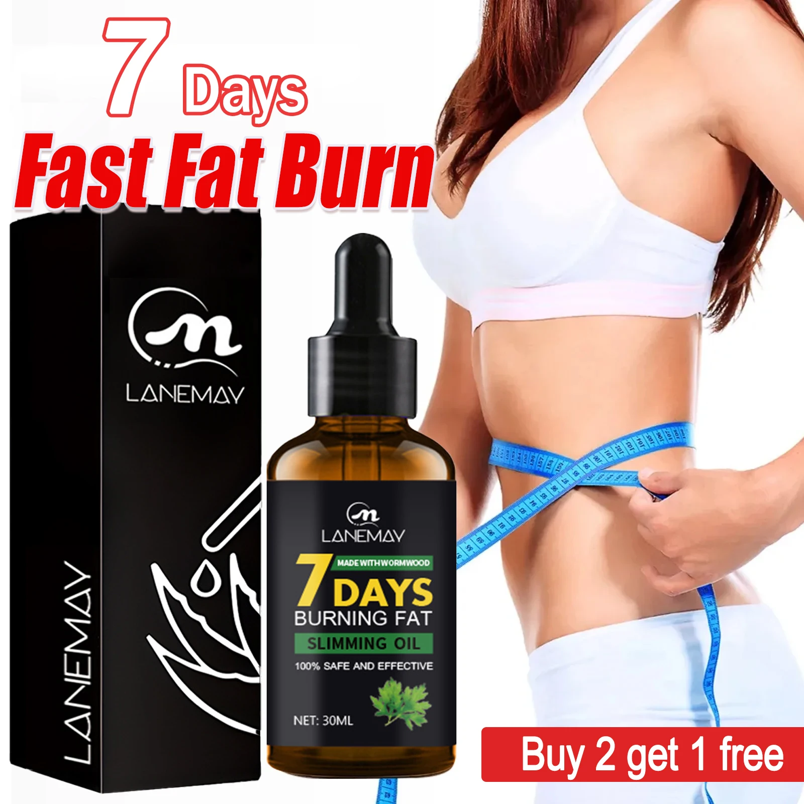 

7 Days Slimming Body Essential Oil Powerful Weight Loss Slimming Oil Shaping Thin Leg Waist Belly Tummy Fat Burning Slim Down