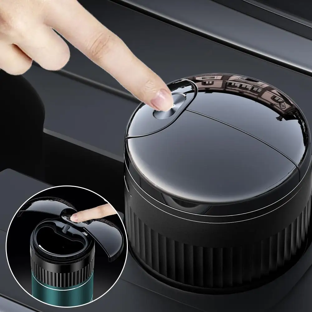 Car Smart Ashtray Automatic Opening Closing Infrared Rechargeable Sensor With Light-Sensitive Mirror Ashtray USB Smokeless H0D9