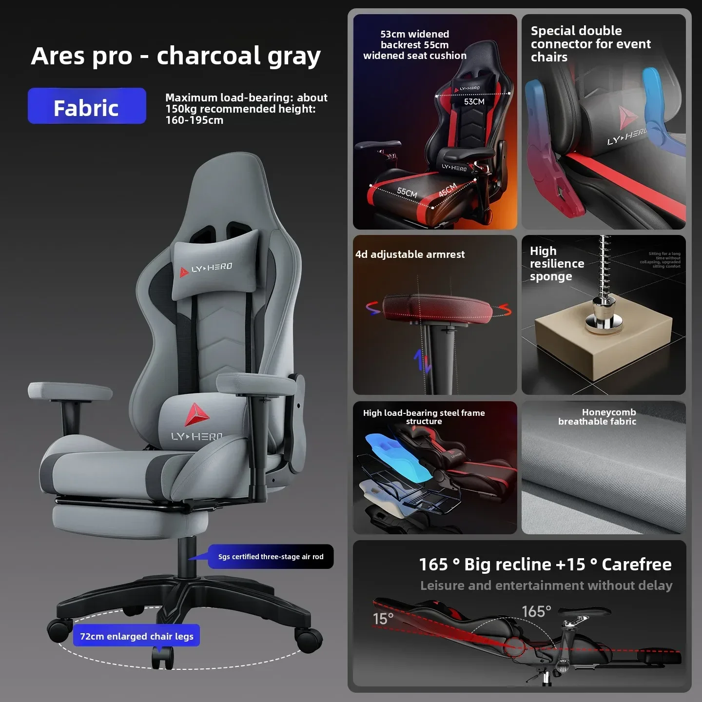 Stable Durable Gaming chair Computer chair Home chair Office reclining Dormitory ergonomic lifting game seat