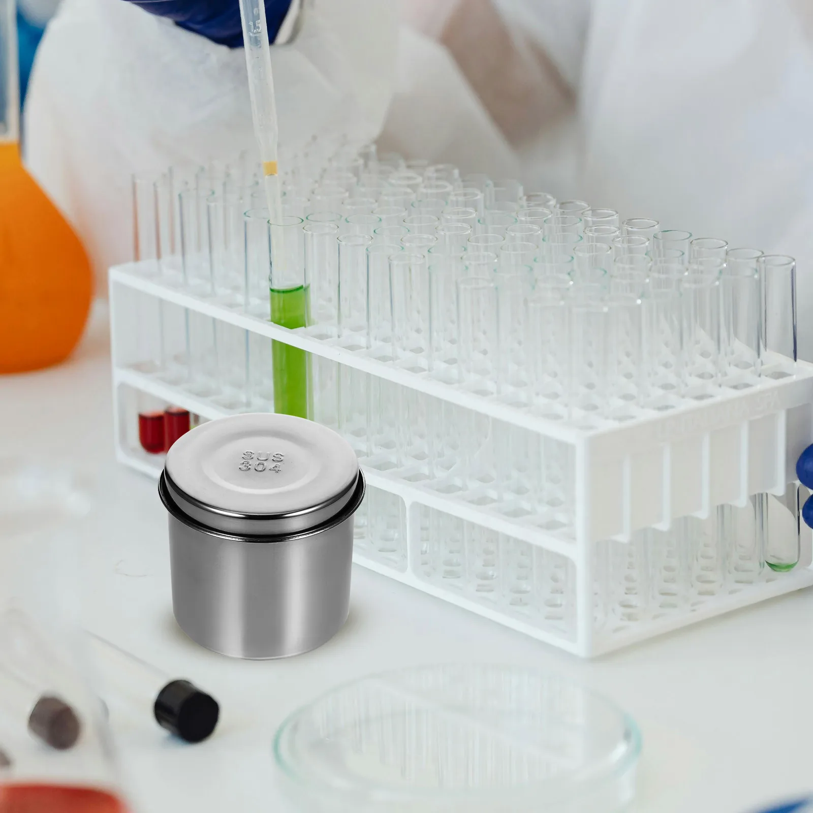 

2pcs Stainless Steel Ointment Jar Sealing Container For Cotton Gauze Storage Holder Corrosion Resistant Medical Jar With