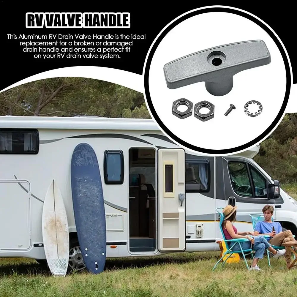 

1PC Compatible With RV Waste Valve Handle Handle Accessories Gray RV Waste Valve Handle Aluminum Alloy RV Dump Valve Handle