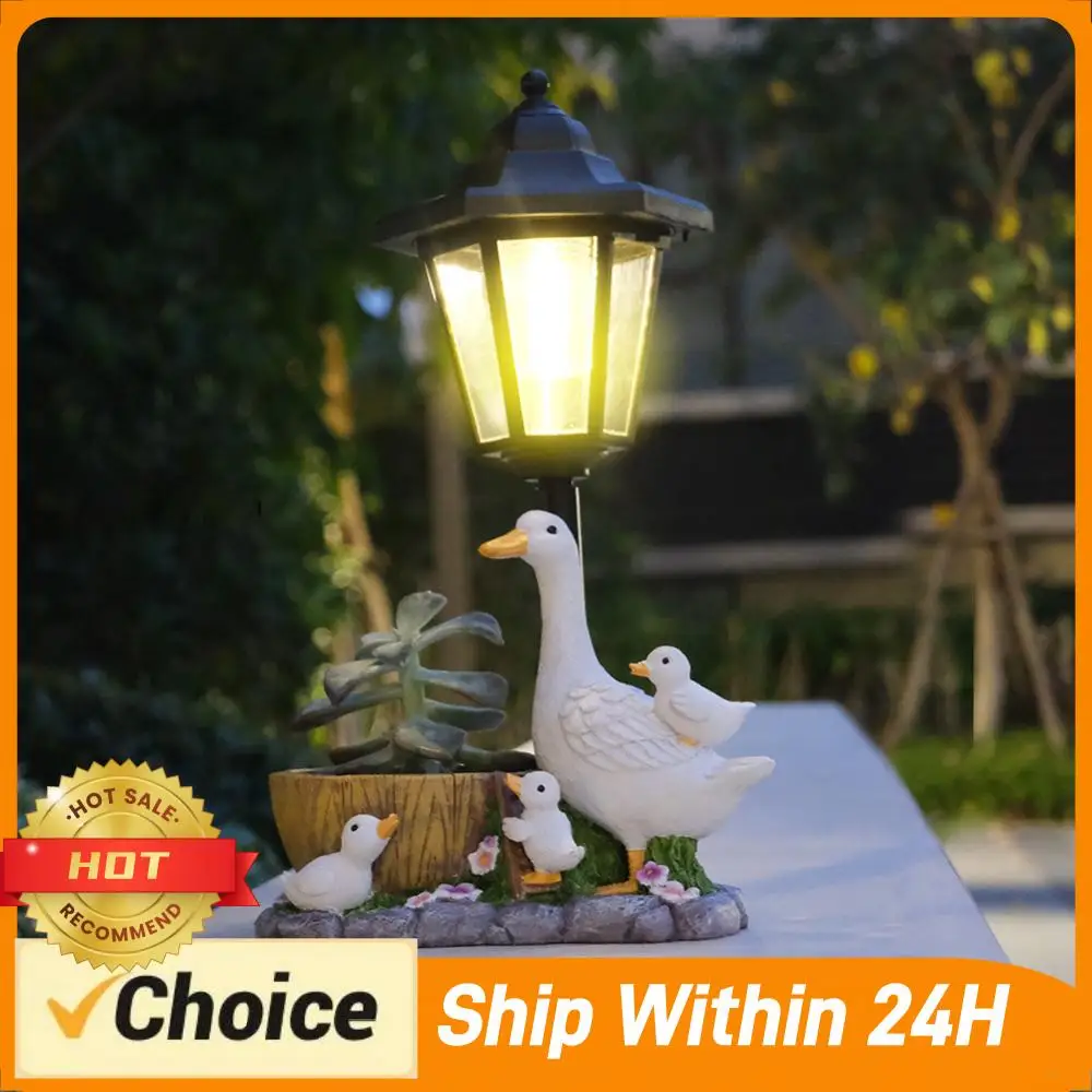 

Solar Powered Hexagonal Garden Lamp Animal Garden Statue Resin Sculpture Figurine Light for Yard Patio Lawn Outdoor Garden Decor