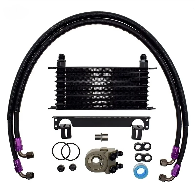 For K20 K24 FD2 FK2 FK8 Civic Engine Radiator Cooler Kit With Thermostat Oil Filter Adapter
