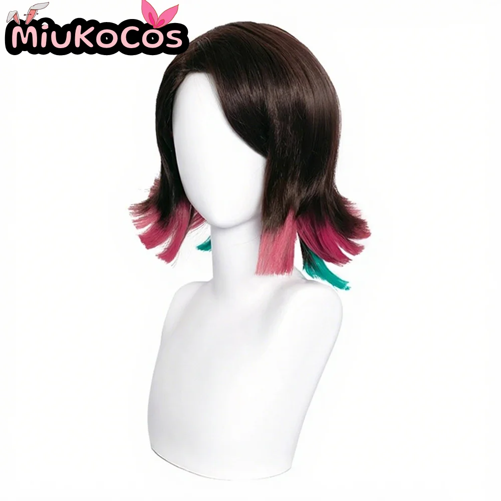 في المخزون Enmu شعر مستعار تأثيري MiukoCosplay أنيمي شيطان القاتل تأثيري